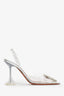 Amina Muaddi Clear PVC Embellished Slingback Heels Size 35.5