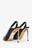 Off-White Black Leather Chrome Detail Slingback 'Allen' 100 Heels Est. Size 36