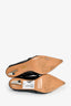 Off-White Black Leather Chrome Detail Slingback 'Allen' 100 Heels Est. Size 36