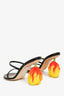 Loewe Black Tulip Detail Heeled Sandals Size 37