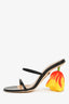 Loewe Black Tulip Detail Heeled Sandals Size 37