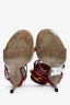 Gucci Burgundy Patent Leather 'Ursula Horsebit' Heeled Sandals Size 36.5