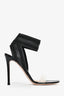 Gianvito Rossi Black Patent PVC Wrap Heeled Sandals Size 36.5