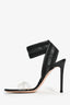 Gianvito Rossi Black Patent PVC Wrap Heeled Sandals Size 36.5