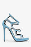 Versace Blue Suede Crystal Heels Size 36