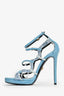 Versace Blue Suede Crystal Heels Size 36