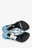 Versace Blue Suede Crystal Heels Size 36