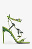 Versace Green Snakeskin 'Leaf' Wrap Heels Size 36