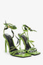 Versace Green Snakeskin 'Leaf' Wrap Heels Size 36