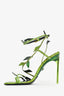 Versace Green Snakeskin 'Leaf' Wrap Heels Size 36