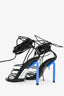 Off-White Black Leather Wrap Cord 'Allen 100' Heeled Sandals Size 36