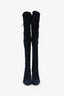 Stuart Weitzman Navy Suede Thigh High Heeled Boots Size 7.5