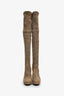 Stuart Weitzman Taupe Suede Thigh High Heeled Boots Size 7.5