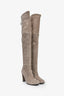 Stuart Weitzman Taupe Suede Thigh High Heeled Boots Size 8