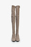 Stuart Weitzman Taupe Suede Thigh High Heeled Boots Size 8