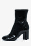 Louis Vuitton Black Patent Leather Heeled Boots Size 36