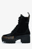 Louis Vuitton Brown/Black Leather Monogram Laureate Boots Size 36