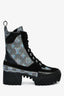 Louis Vuitton Blue/Black Leather Monogram Laureate Boots Size 6