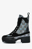 Louis Vuitton Blue/Black Leather Monogram Laureate Boots Size 6