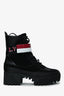 Louis Vuitton Black Suede Striped Combat 'Laureate' Boots Size 38