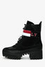 Louis Vuitton Black Suede Striped Combat 'Laureate' Boots Size 38