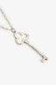 Tiffany & Co. Sterling Silver Trefoil Key Pendant Oval Link Chain Necklace