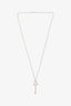 Tiffany & Co. Sterling Silver Trefoil Key Pendant Oval Link Chain Necklace