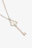 Tiffany & Co. Sterling Silver Trefoil Key Pendant Oval Link Chain Necklace