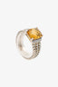 David Yurman Sterling Silver Citrine & Diamond Petite Wheaton Ring