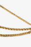 Celine Gold Tone Multi Chain Two Coin Brooch