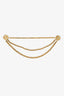 Celine Gold Tone Multi Chain Two Coin Brooch