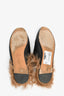 Gucci Black Leather Horsebit Loafer with Fur Size 37