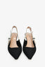 Christian Dior Black Tech Knit 'J'adior Kitten Slingbacks Size 38