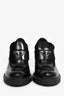 Prada Black Brushed Leather Platform Logo Plaque Loafers Size 37.5
