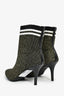 Stuart Weitzman Metallic Gold Knit Heeled Sock Booties Size 37.5