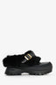 Stella McCartney X Vibram Black Rubber Fur Detail Clogs Size 36