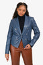 Veronica Beard Blue Pleather Jacket Size 10