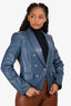 Veronica Beard Blue Pleather Jacket Size 10
