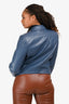 Veronica Beard Blue Pleather Jacket Size 10