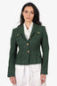 Akris Punto Green Wool Plaid Blazer Size 6