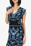 Versace Black/Blue Baroque-Intarsia Knot Sleeveless Midi Dress Size 40