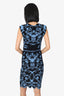 Versace Black/Blue Baroque-Intarsia Knot Sleeveless Midi Dress Size 40