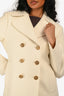 Red Valentino White Wool Double Breasted Coat Size 42