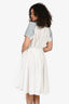 Sacai White/Grey Cotton Short Sleeve Midi Dress Size 2