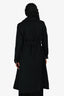 Louis Vuitton Black Wool Monogram Lined Belted Coat Size 38
