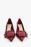 Miu Miu Burgundy Patent Kitten Heels Size 38