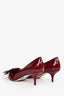 Miu Miu Burgundy Patent Kitten Heels Size 38
