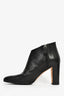 Manolo Blahnik Black Leather Ankle Booties Size 38