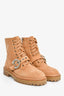 Jimmy Choo Caramel Suede Crystal Buckle 'Cora' Boots Size 37.5