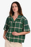 MM6 Maison Margiela Green/Grey Plaid Short Sleeve Button Up Shirt Size 40